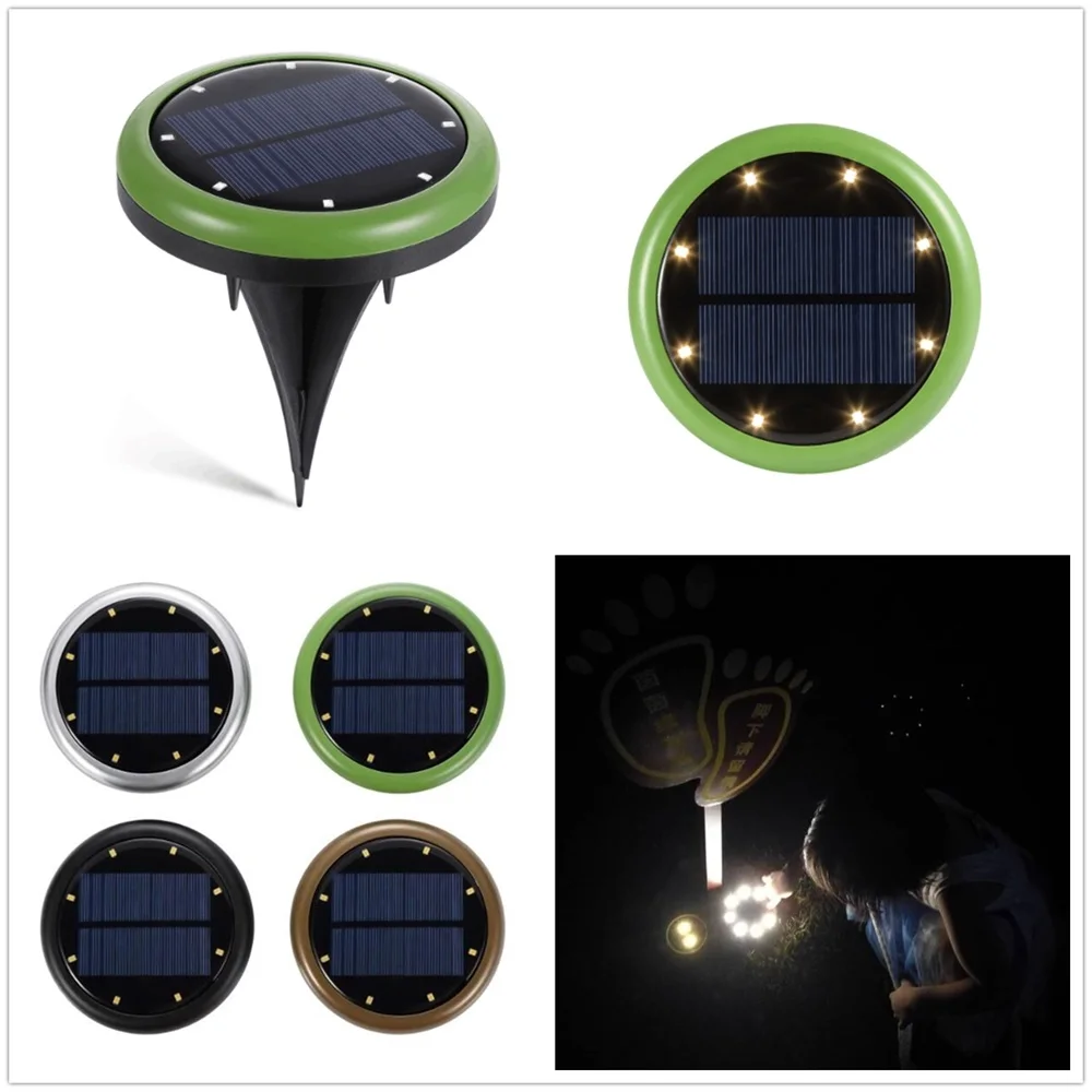 Новый 8LED Солнечный газон лампас заземленная лампа зарытый светильник садовый