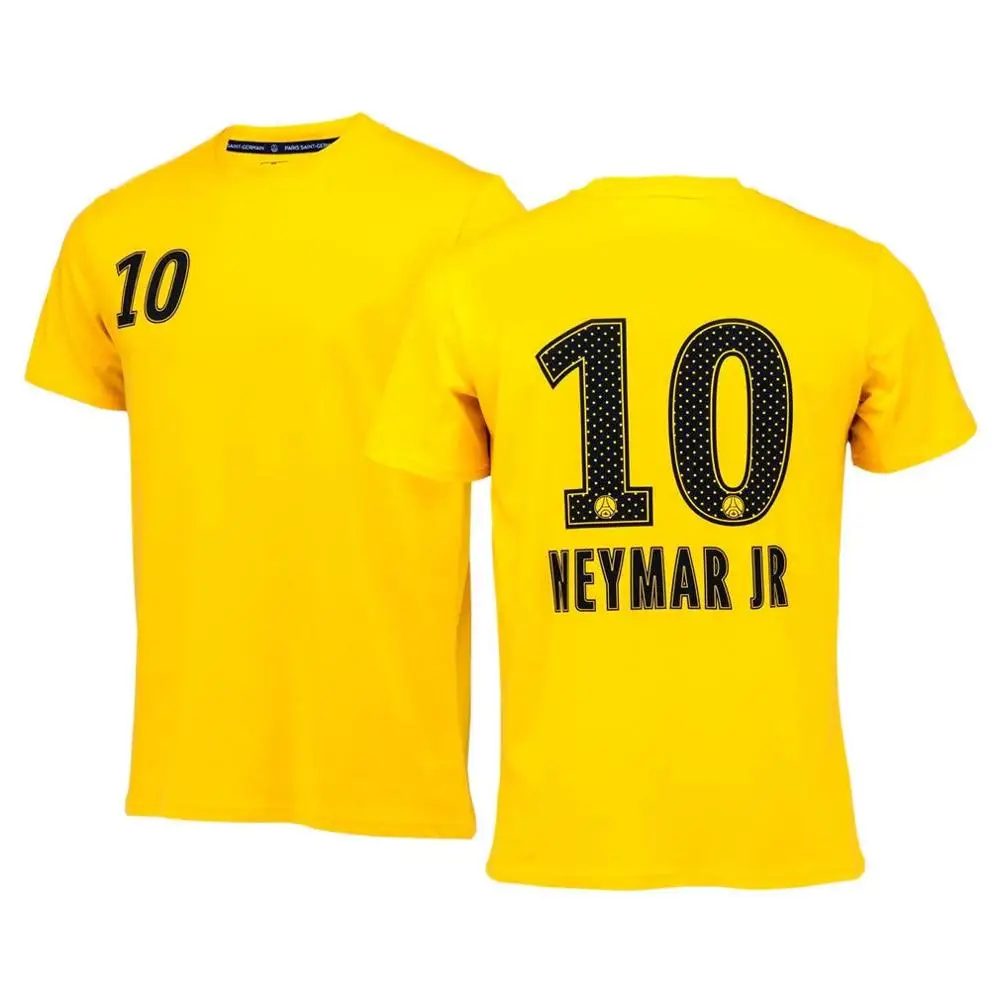 Пари Саин футболка Homme 'Neymar Jr' Officiel Jaune Футбол Футболка Мужская Унисекс модная