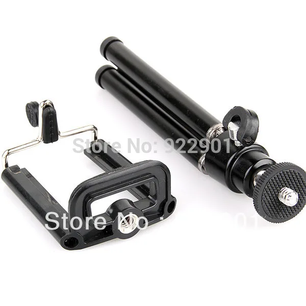 Черный цвет 2 в 1 мини-штатив-подставка для камеры мобильный телефон сотового