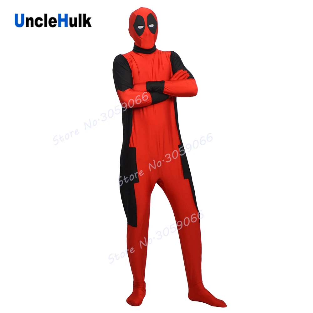 Костюм Zentai из упрощенного спандекса Дэдпула (с резиновыми линзами) | UncleHulk