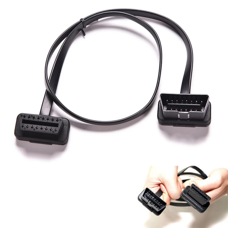 Диагностический Удлинительный кабель ELM327 тонкий 16 контактный разъем OBD2 2 фута