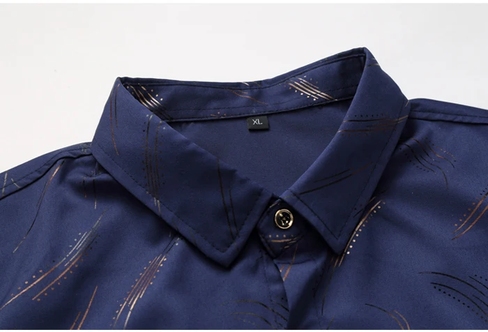 Осень Новая мужская Повседневная рубашка с принтом Модная рубашка с длинными рукавами Мужская брендовая плюс размер 5XL 6XL 7XL темно-синий красный белый светло-синий
