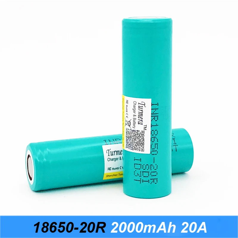 Батарея 18650 Горячая продажа 20R 3 7 V 2000 mAh 20amp Высокая скорость разрядки INR18650 для
