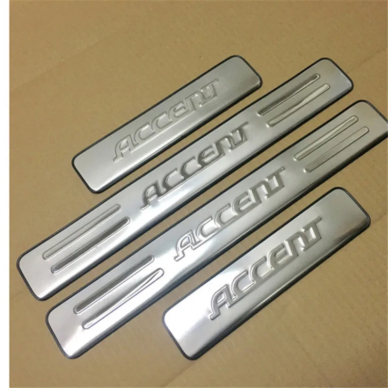 Накладка на порог из нержавеющей стали для Hyundai Accent 2006 2007 2008 2009 2010 2011 2012