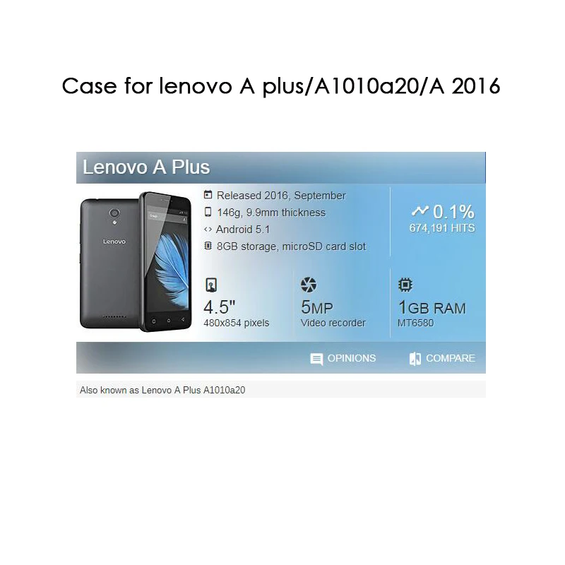 Мягкий ТПУ чехол для Lenovo A1010a20 A2016a40 4 5 &quotчехол задней панели телефона A + A1010 A20