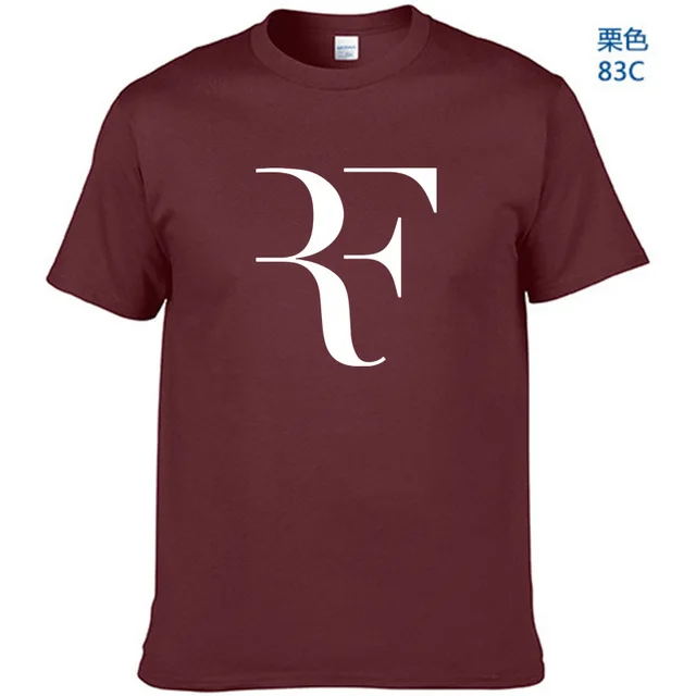Летняя модная футболка с буквенным принтом Мужская футболка для фитнеса Roger Federer Homme уличная хлопковая Футболка в стиле хип-хоп - Цвет: Wine Red-W