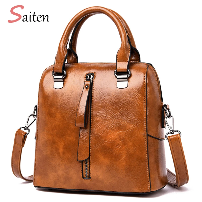 Винтажный женский рюкзак кожаные школьные ранцы для девочек простой стильный