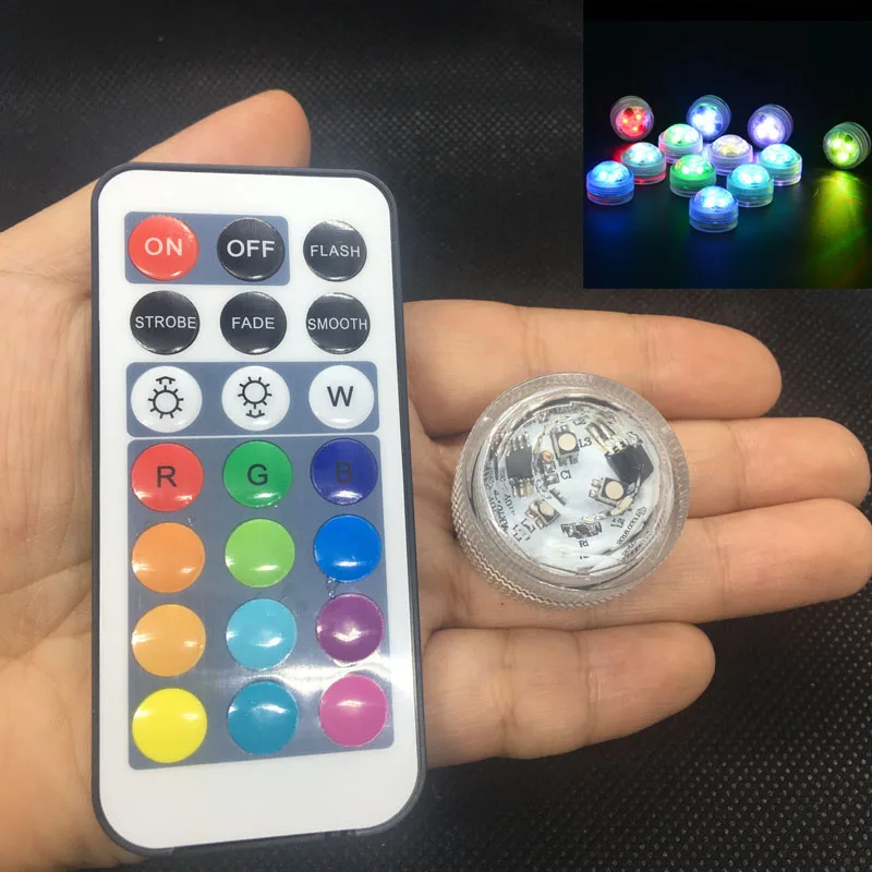 RGB погружной светодиодный подводный свет IP68 батарея Ночная лампа плавающие огни