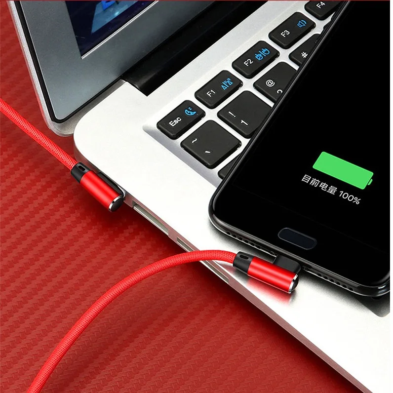 Кабель QUWIND 8Pin Type C Micro для быстрой зарядки и передачи данных 90 градусов