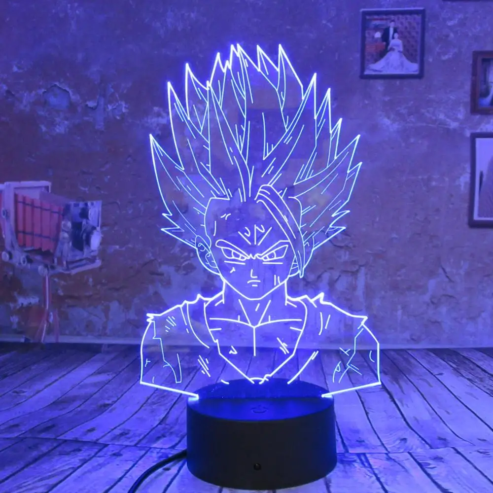 Dragon Ball Z goku Акриловые 3D ночные светильники USB LED Настольная лампа Touch Goku