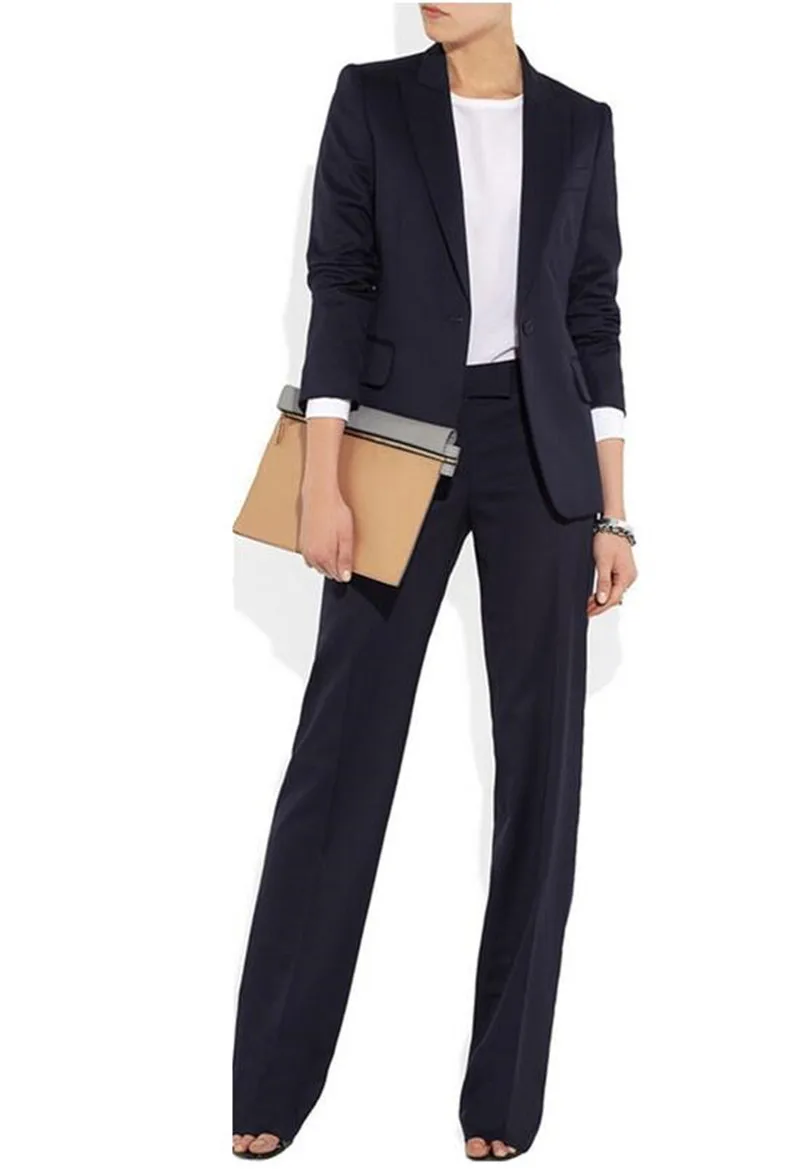Jacket+Pants Navy Women Business Women Suits Formal Ladies Pant Suits Office Uniform Style Female Trouser PantSuit