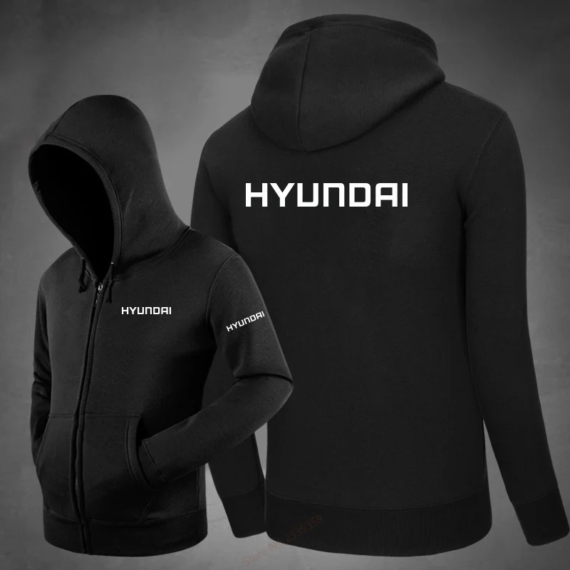Мужская зимняя однотонная Толстовка Hyundai вязаные толстовки с надписью пальто на