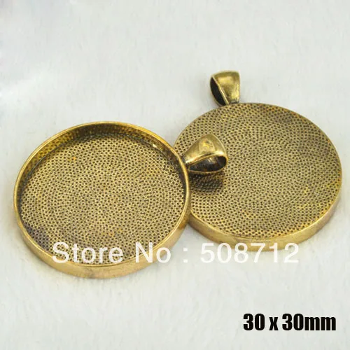Free Ship!!!! WHOLESALE 100Pcs 30mm Antique Bronze Pendant Trays Cabochon Settings Cameo Blanks | Украшения и аксессуары