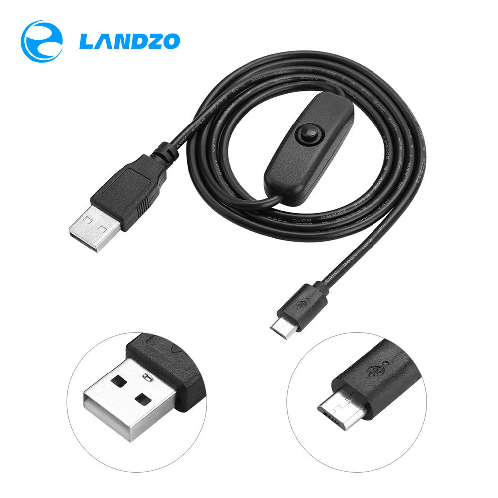 Зарядный кабель для Raspberry Pi 3/2 / B + A Micro USB модулей длина 1 м с выключателем