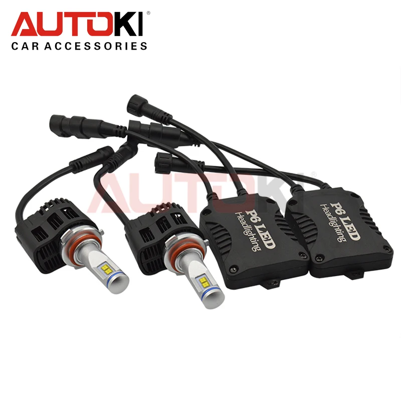 Autoki светодиодный фары для автомобиля P6 110W 10400lm Сменные лампы авто Вождение туман