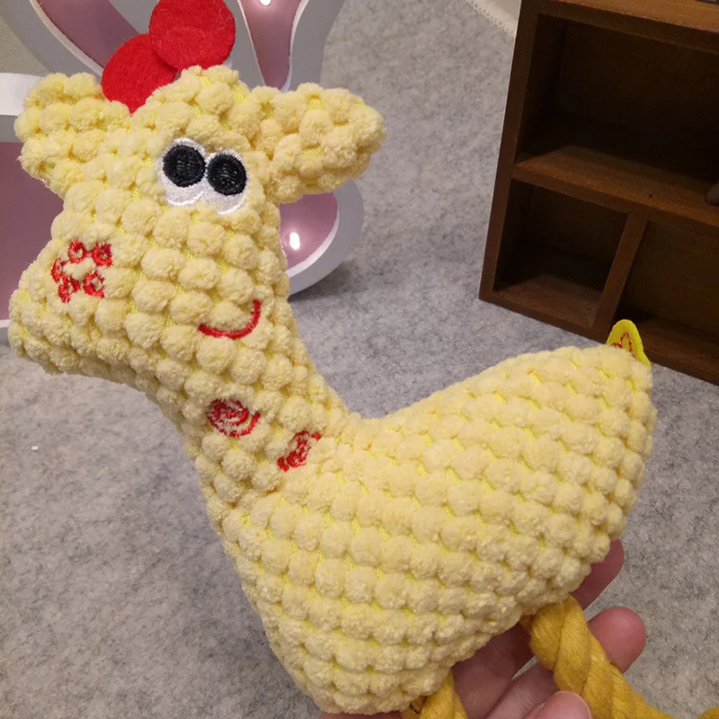 OLN Pet puppies vocal dog toy rope knot bite-resistant corn grain plush molars supplies P18050801 | Дом и сад