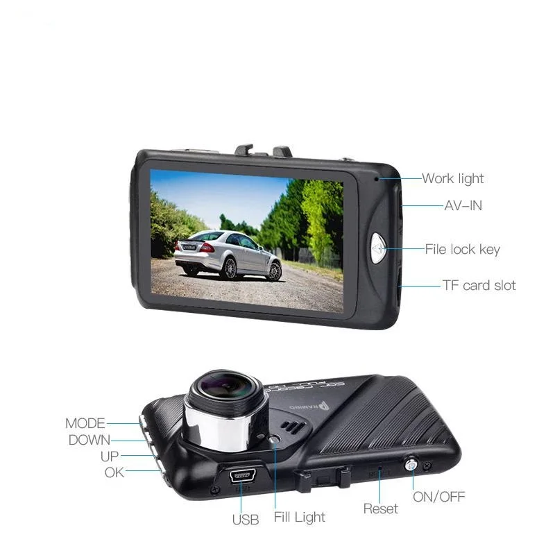 Автомобильный видеорегистратор T658 HD 1080P 3 дюйма с поворотом на 170 градусов функция