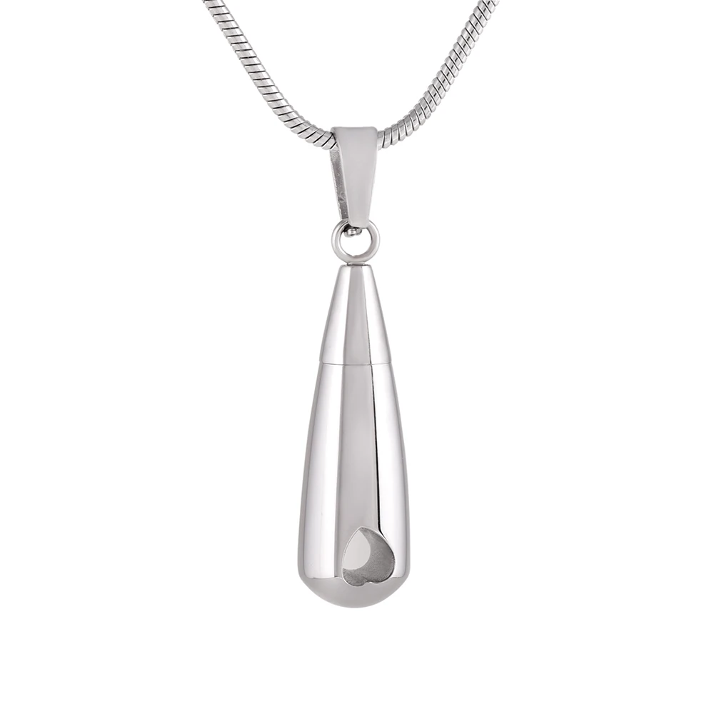 

JJ8397 Cut Out Heart Teardrop Stainless Steel Cremation Urn Necklace To Hold Ashes Of Loved One Keepsake Memoria Jewelry Pendant