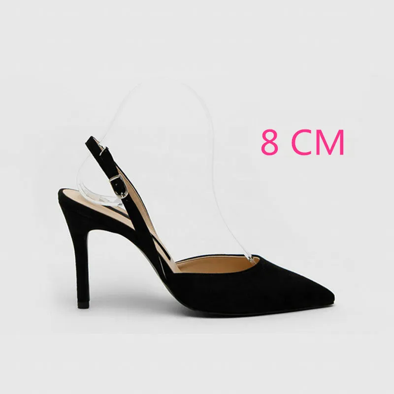 Black-8CM Heel Черные/красные/серые/абрикосовые женские туфли-гладиаторы пикантные женские туфли с острым носком на высоком каблуке осенние туфли на тонком каблуке; chaussure femme - Цвет: Black-8CM Heel