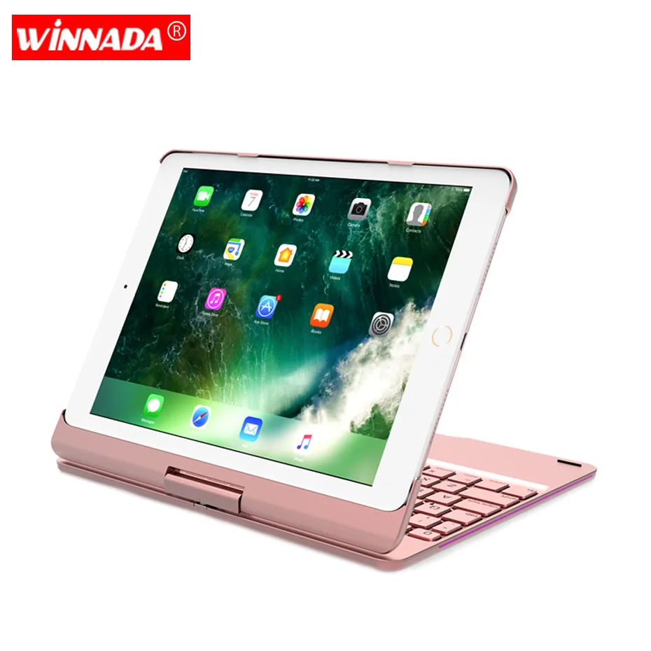 Чехол для ipad 2018/2017/air 2/Pro 9 7 дюйма с клавиатурой Bluetooth подсветкой поворот на 360