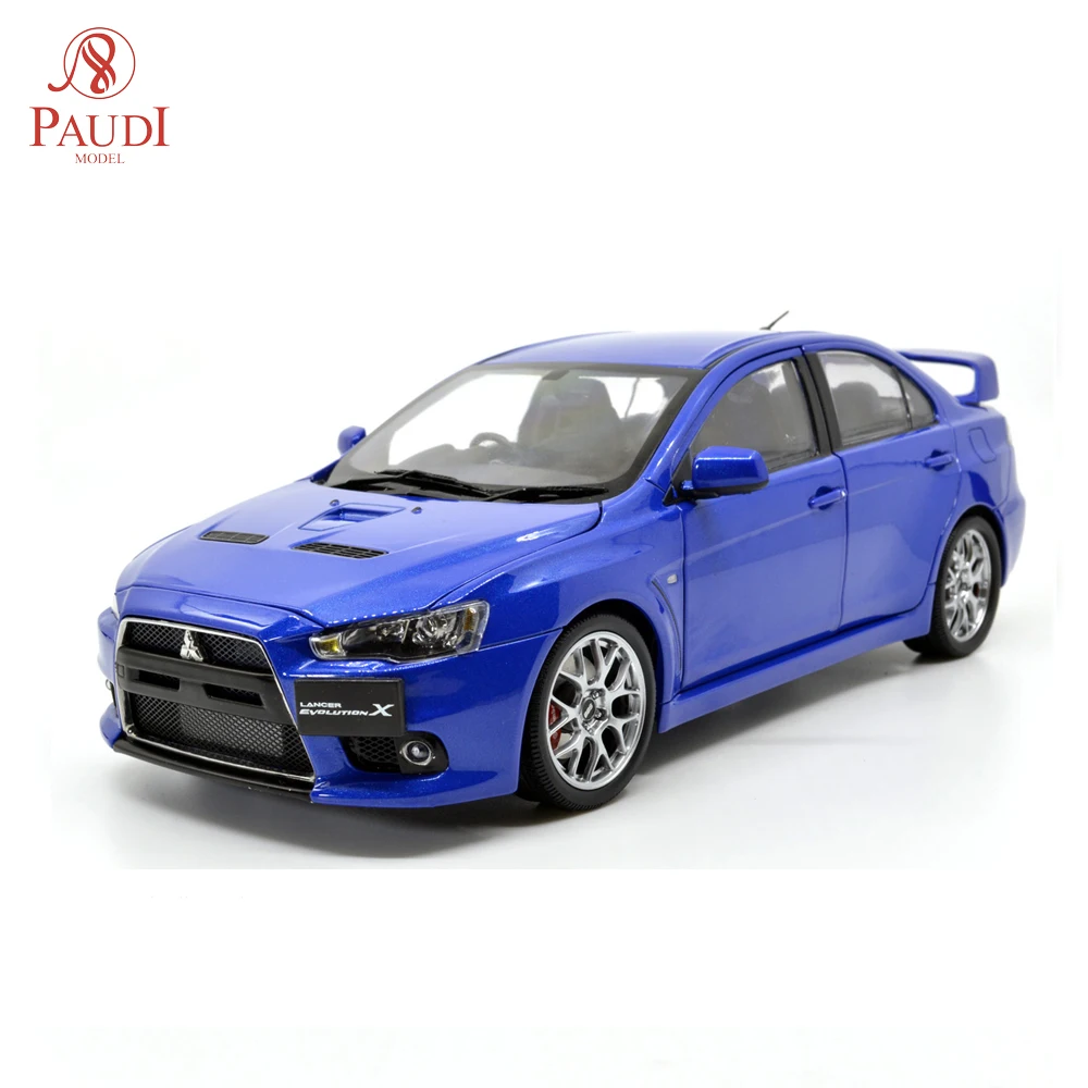 Mitsubishi Lancer EVO X Blue Diecast модель двери автомобиля открыть рулевое колесо справа 1/18 1:18 1