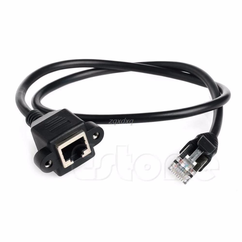 

1 PC 0.6m Ethernet Internet Network LAN RJ45 Male to Female Extension Cord Cable Black Drop ship Electronics Stocks