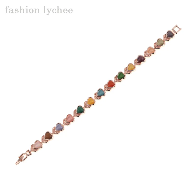 Модный магнитный браслет lychee для ухода за здоровьем, многоцветный, женские камни «кошачий глаз», красивый женский браслет, ювелирные изделия, аксессуары