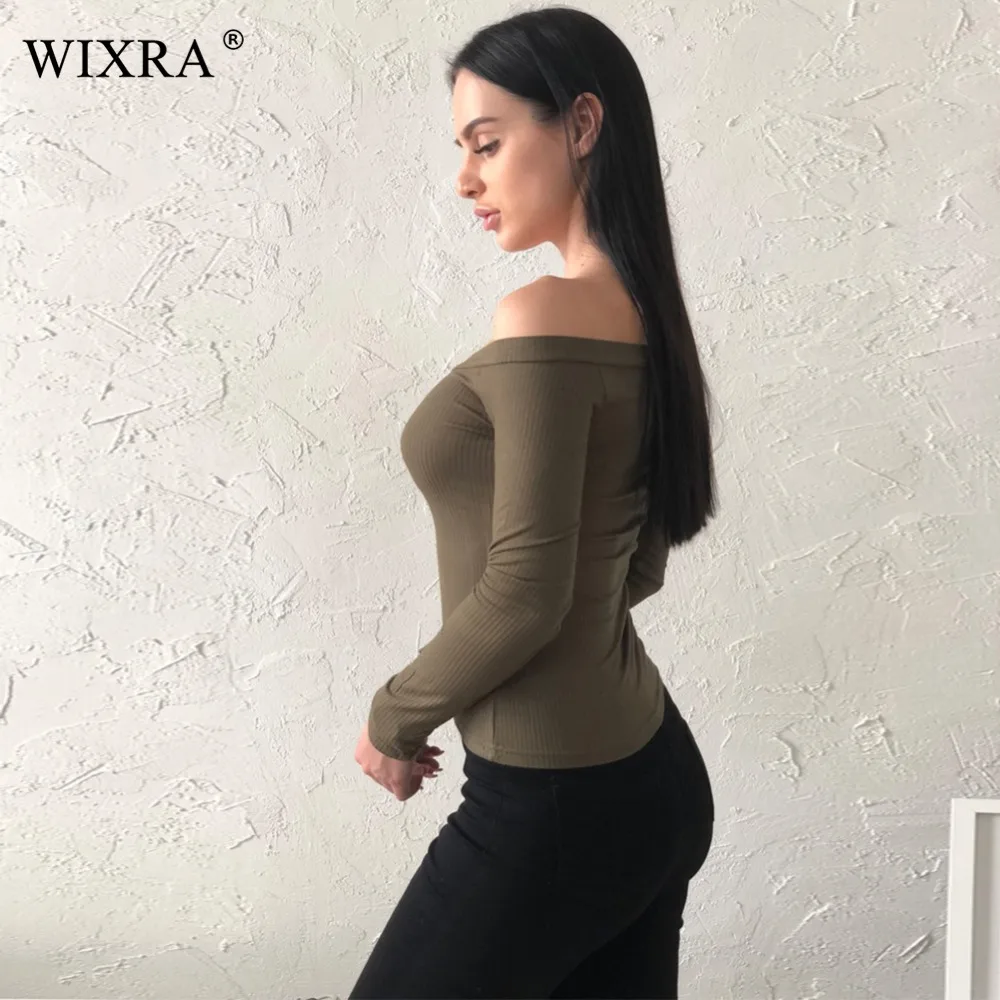 Wixra базовый топ с вырезом лодочкой женский модный летний сексуальный черный