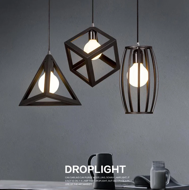 Винтажный подвесной светильник в стиле ретро светодиодная лампа металлический