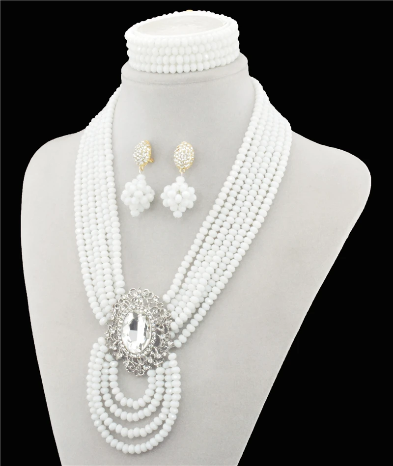 Набор ювелирных изделий из африканских бусин 2016 ожерелье/серьги для женщин на