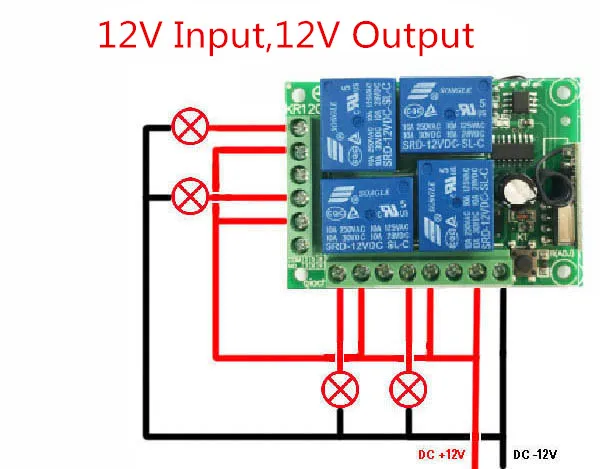 SienSen DC 12 В Quad 4CH обучения код удаленного Управление переключатель Беспроводной Управление доска один для двух многофункциональный без перемычки