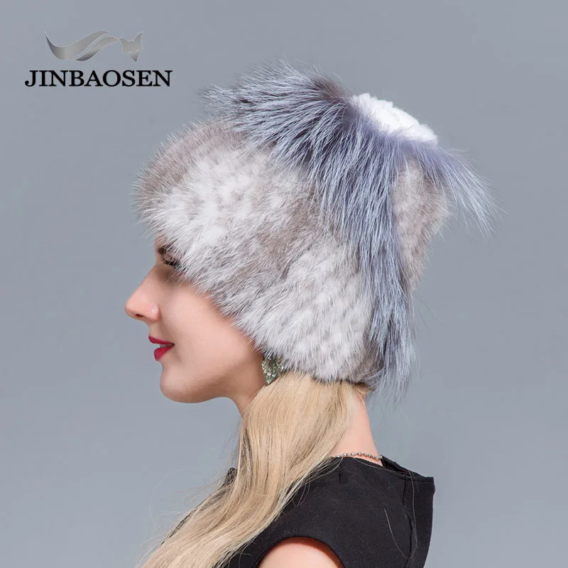 JINBAOSEN зимняя Лыжная женская шапка вязаная шерстяная внутренняя подкладка в
