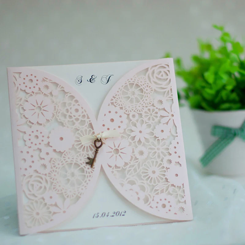 100 комплект Дизайн Фестиваль настроить элегантный розовый цветочный узор Weddding