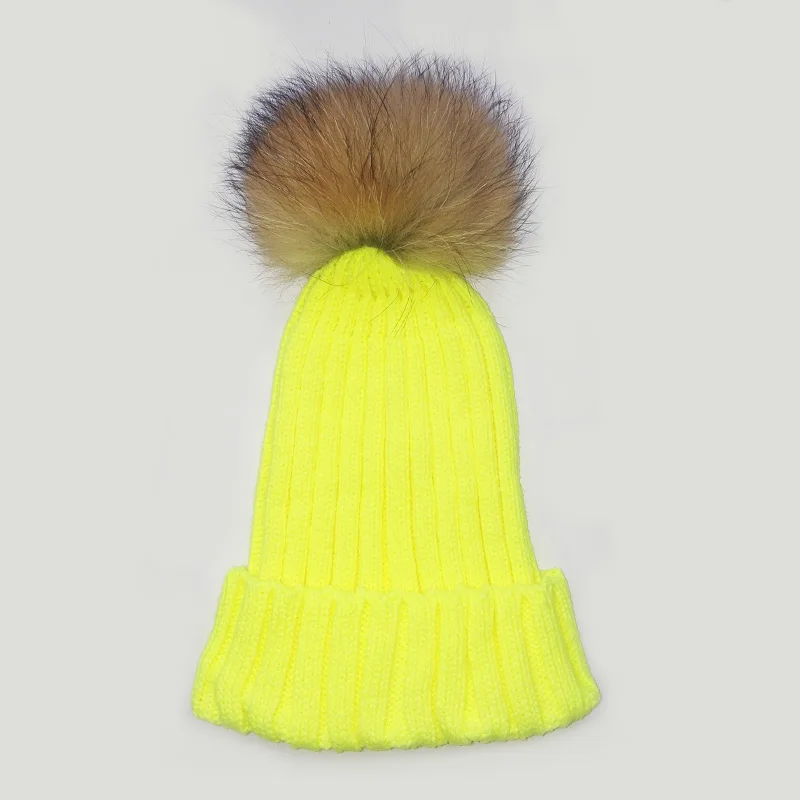 Skullies. норковая шапка для волос, вязаная шапка, зимняя теплая шапка, головной убор, двухслойная теплая кепка. шапка для волос. FX042 - Цвет: 4