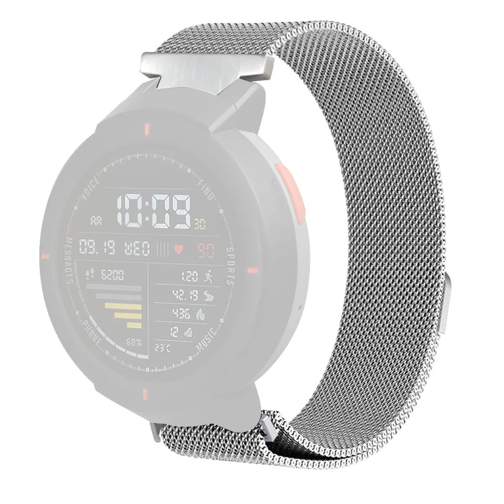 Миланский ремешок-петля для Huami Amazfit, сменные Ремешки для наручных часов, Миланский Браслет, ремешок для часов с защитой экрана 0301#2