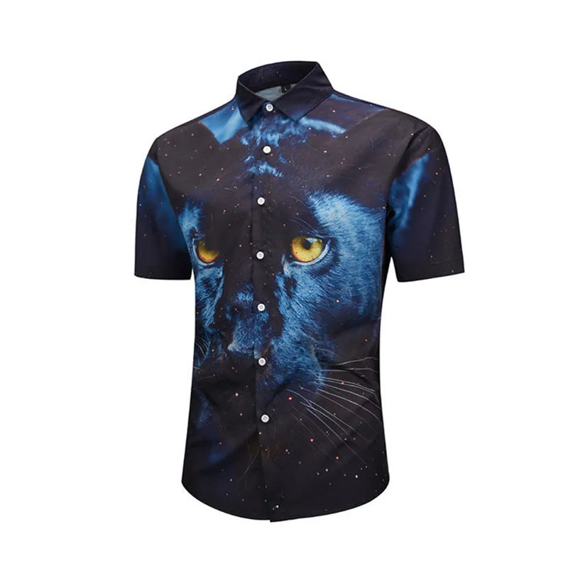 MR. LIBIN Мужская гавайская рубашка мужская повседневная Camisa Masculina Tiger 3D печатная