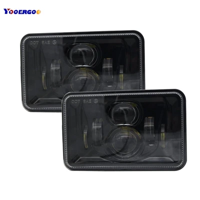 black 2шт 5 дюймов 4x6 авто DRL светодиодный налобный фонарь для Jeep Cherokee Dodge Toyota 4x" фары для грузовика LED Hi/Lo луч квадратной фары - Цвет: black