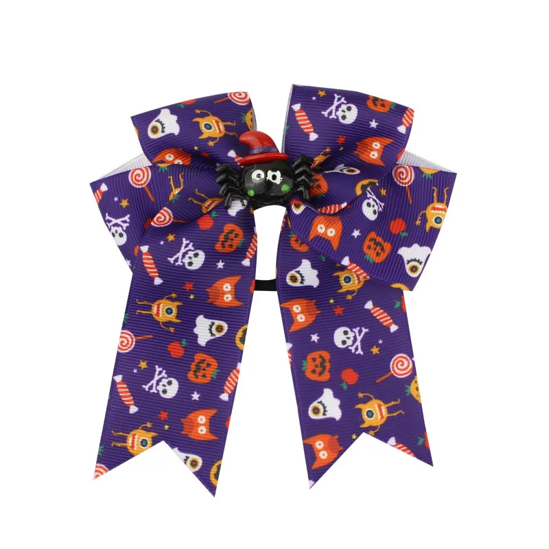 Elastic Hair Bands Fashion Cute Printed Bow High Quality Baby Headwear for Girls Grosgrain Rope Ponytail Holder Accessories | Детская