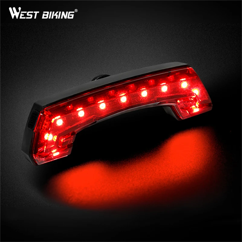 WEST BIKING 200 мА · ч фонарь USB Перезаряжаемые задняя фара велосипеда Беспроводной дистанционного Управление Лампа сигнала поворота с колокольчиком Предупреждение свет