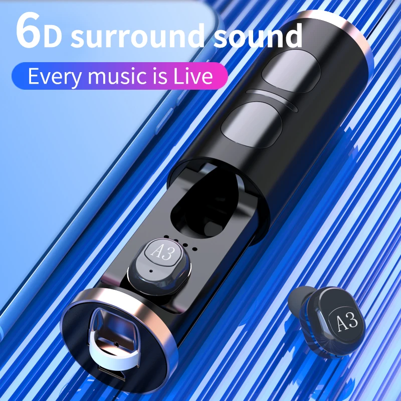 Настоящие Bluetooth 5 0 наушники TWS беспроводные HIFI Спорт Handsfree Наушники 3D стерео