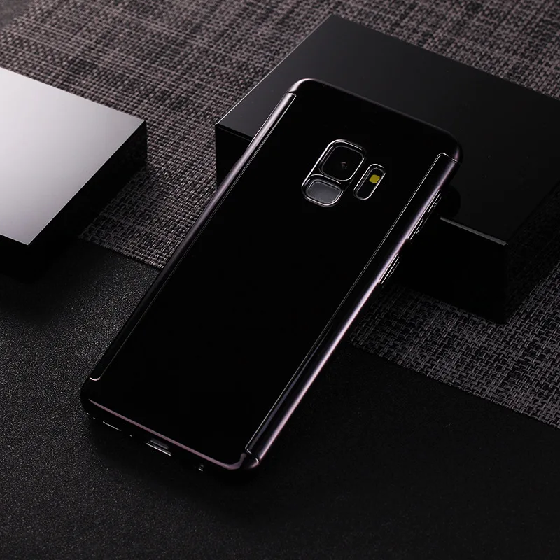 Черный 360 Полное покрытие зеркальный чехол для samsung Note 9 S10 Plus S8plus жесткий защитный чехол для samsung Galaxy S9 Plus S7 Note9 чехол s10lite - Цвет: Черный