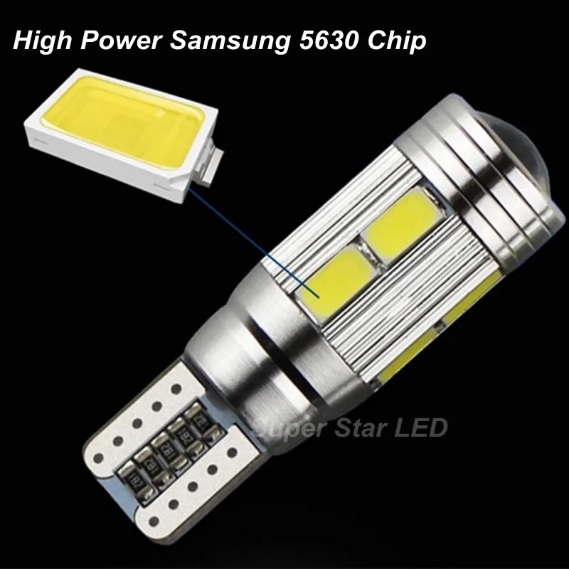 2X T10 светодиодный стояночный светильник для автомобиля лампы с проекционным