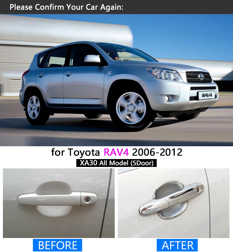 Хромированная накладка на дверную ручку Набор накладок для Toyota RAV4 30 XA30 2006 2007 2008 2009