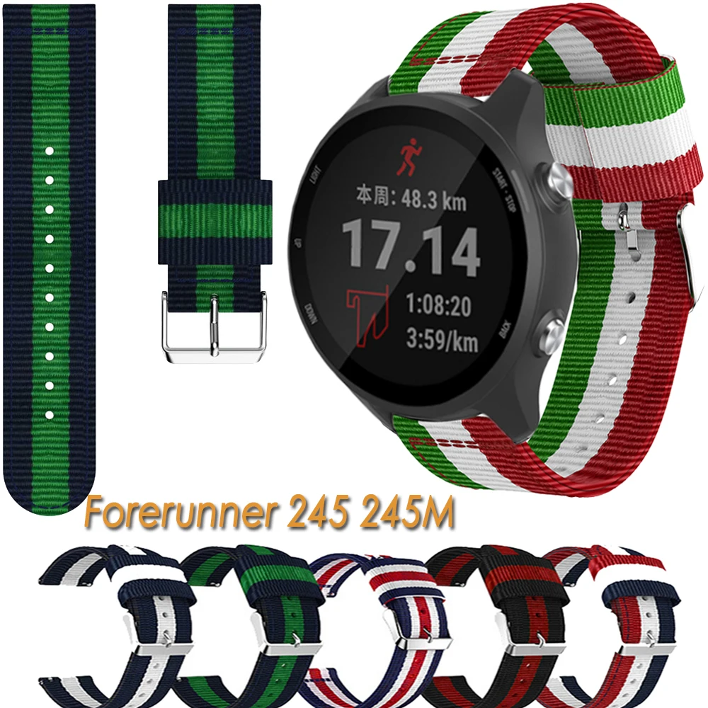 Ремешок нейлоновый спортивный для смарт часов Garmin Forerunner 245/245M/645/Vivoactive3 20
