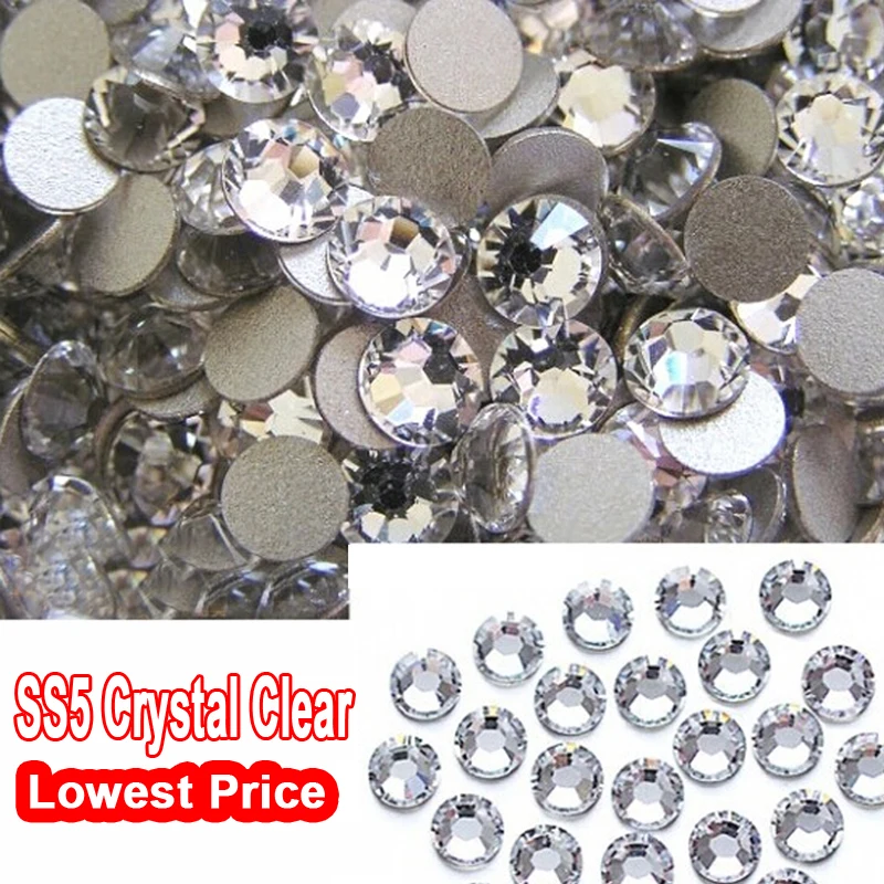 Прозрачный кристалл SS5 1440 шт украшения для ногтей без горячей фиксации блестящие
