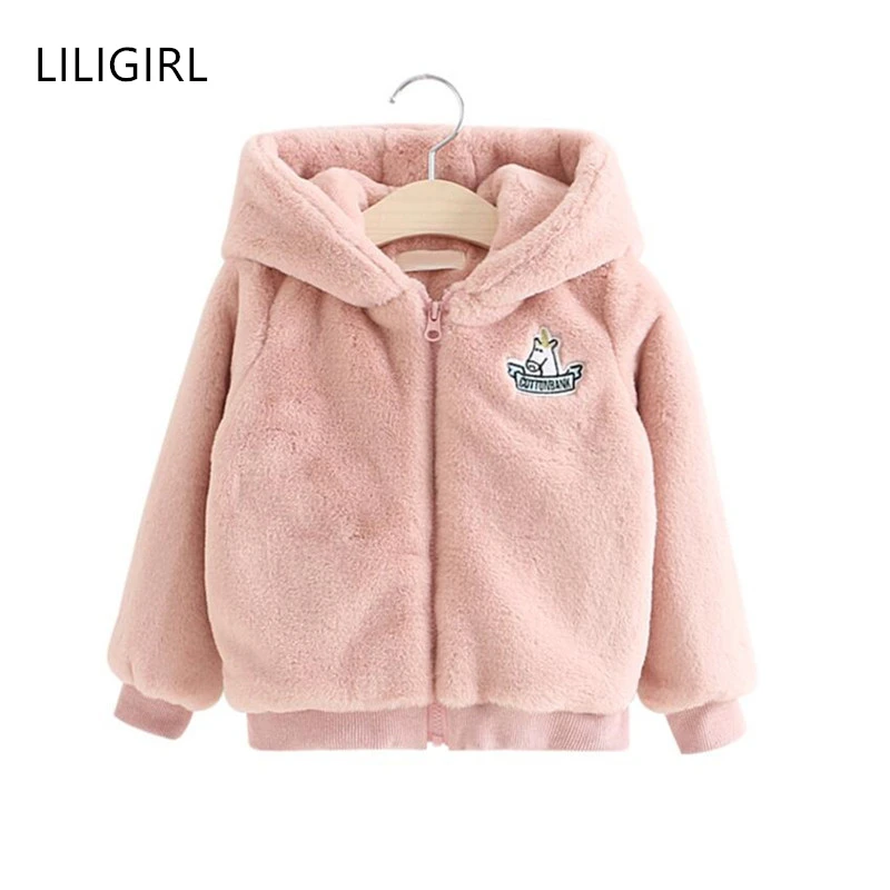 LILIGIRL/Детская Вельветовая Толстая куртка с искусственным мехом пальто для