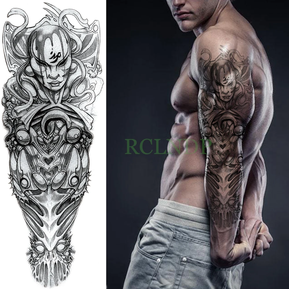 

Waterproof Temporary Tattoo Sticker skull head full arm fake tatto flash tatoo sleeve tatouage large size for men women lady