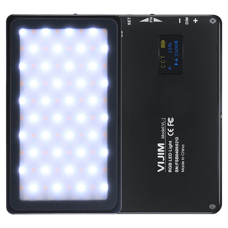 VIJIM VL-2 RGB LED фото студия видео свет 2500K-8500K полный цвет на камере