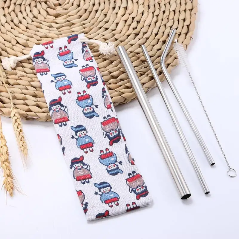 5 шт./компл. Высокое качество 304 нержавеющая сталь металлическая соломинка с