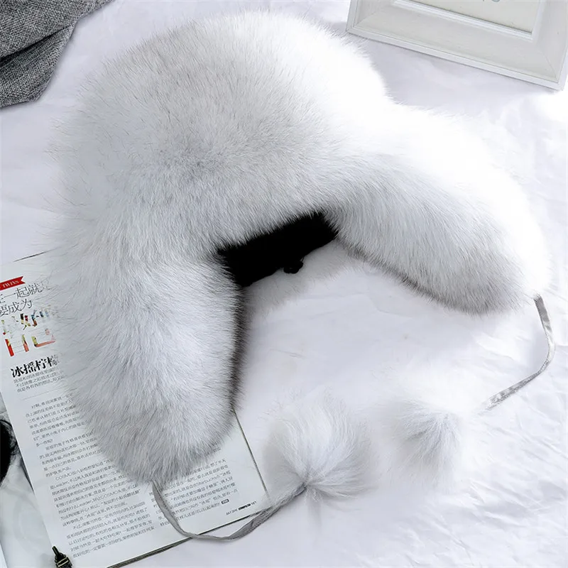 Fashion New Ladies Fox Hat Lei Feng Protection Ear Ms. Can Have Fur Plus Ball Winter |